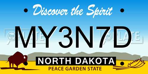 MY3N7D North Dakota License Plate