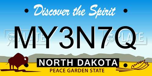 MY3N7Q North Dakota License Plate