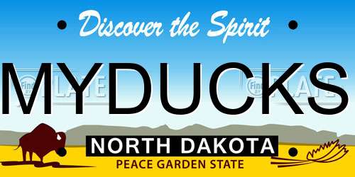 MYDUCKS North Dakota License Plate