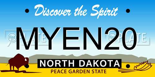 MYEN20 North Dakota License Plate
