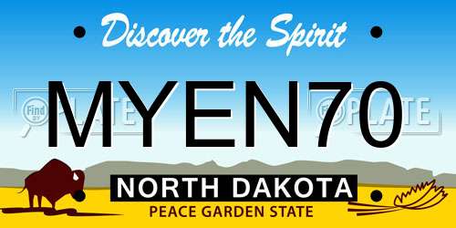 MYEN70 North Dakota License Plate