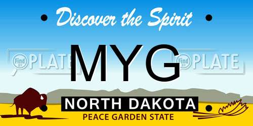 MYG North Dakota License Plate