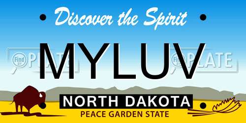 MYLUV North Dakota License Plate