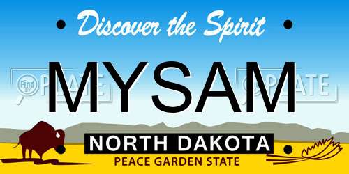 MYSAM North Dakota License Plate