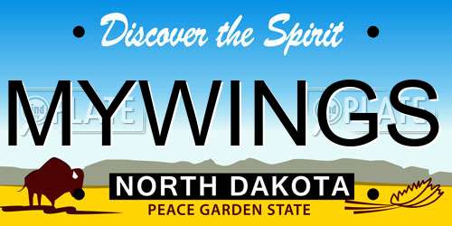 MYWINGS North Dakota License Plate
