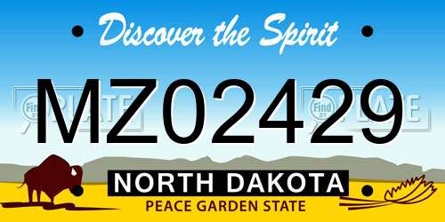 MZ02429 North Dakota License Plate