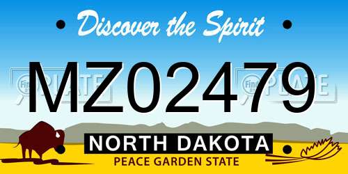MZ02479 North Dakota License Plate