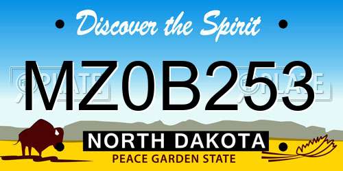 MZ0B253 North Dakota License Plate