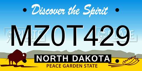 MZ0T429 North Dakota License Plate
