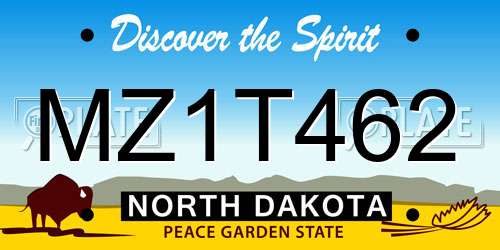 MZ1T462 North Dakota License Plate