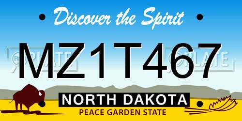 MZ1T467 North Dakota License Plate