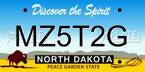 MZ5T2G North Dakota License Plate