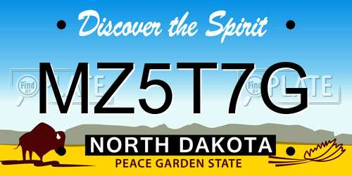MZ5T7G North Dakota License Plate