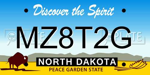MZ8T2G North Dakota License Plate
