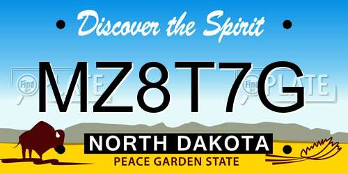 MZ8T7G North Dakota License Plate