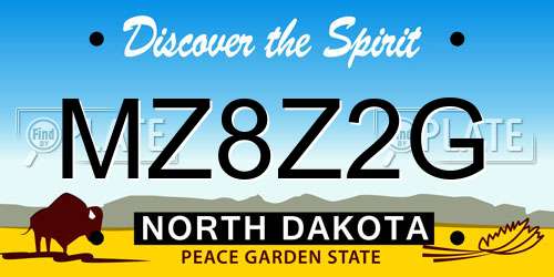 MZ8Z2G North Dakota License Plate
