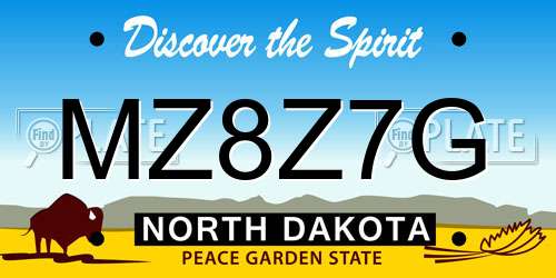 MZ8Z7G North Dakota License Plate