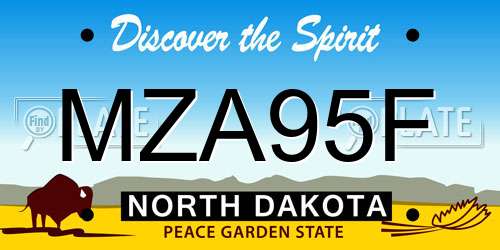 MZA95F North Dakota License Plate