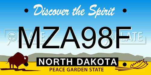 MZA98F North Dakota License Plate