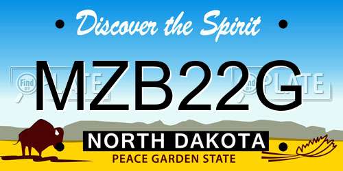 MZB22G North Dakota License Plate