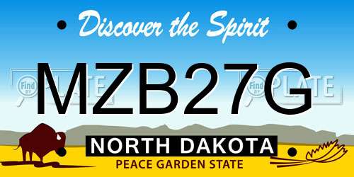 MZB27G North Dakota License Plate
