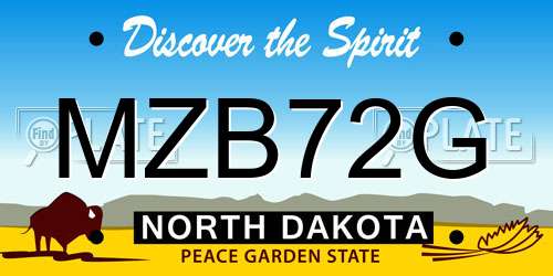 MZB72G North Dakota License Plate