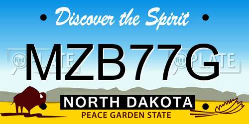 MZB77G North Dakota License Plate