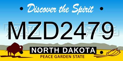 MZD2479 North Dakota License Plate