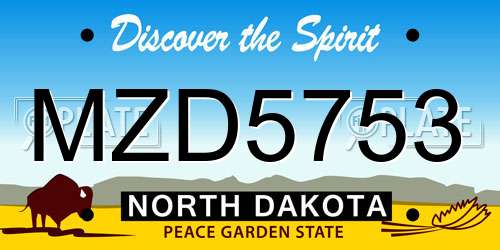 MZD5753 North Dakota License Plate