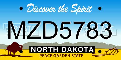 MZD5783 North Dakota License Plate