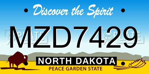 MZD7429 North Dakota License Plate