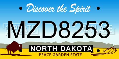 MZD8253 North Dakota License Plate
