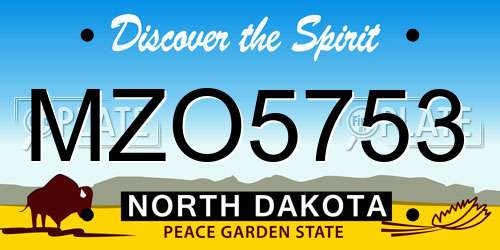 MZO5753 North Dakota License Plate