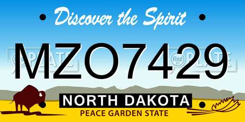 MZO7429 North Dakota License Plate
