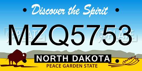 MZQ5753 North Dakota License Plate