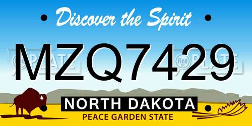 MZQ7429 North Dakota License Plate