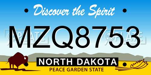 MZQ8753 North Dakota License Plate