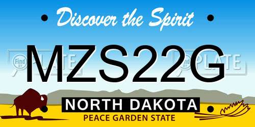 MZS22G North Dakota License Plate