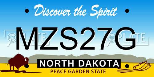 MZS27G North Dakota License Plate