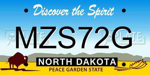 MZS72G North Dakota License Plate