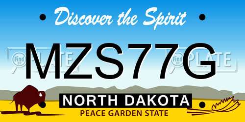 MZS77G North Dakota License Plate