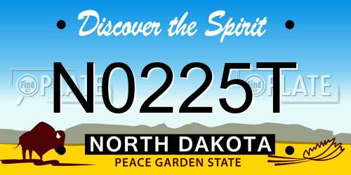 N0225T North Dakota License Plate