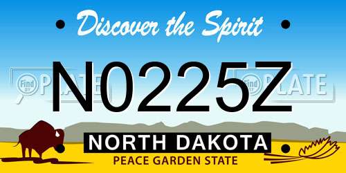 N0225Z North Dakota License Plate