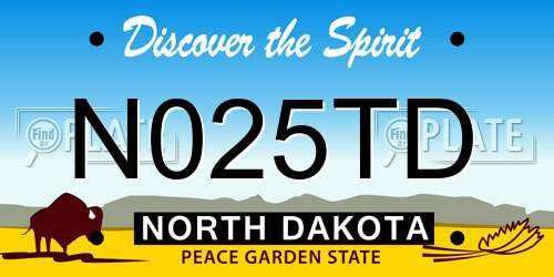 N025TD North Dakota License Plate