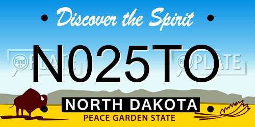 N025TO North Dakota License Plate