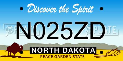 N025ZD North Dakota License Plate