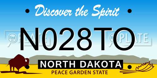 N028TO North Dakota License Plate