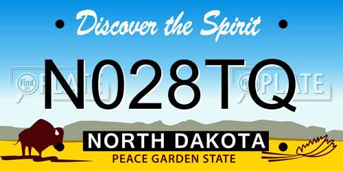 N028TQ North Dakota License Plate