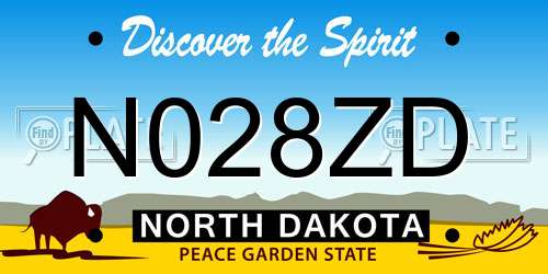 N028ZD North Dakota License Plate