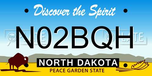 N02BQH North Dakota License Plate